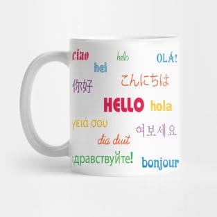 Hello in Many Languages Colorful Mug